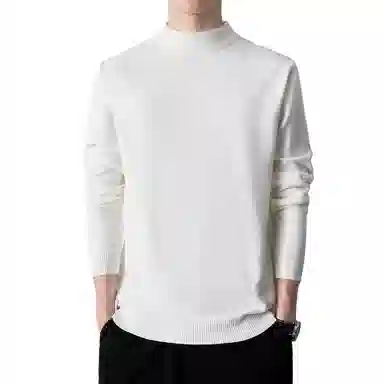 【dme】 基础款时尚百搭针织打底衫纯色高级感宽松半高领毛衣 男款