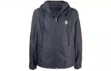 Moncler SS22 Logo Patch Hoodie Jacket Blue