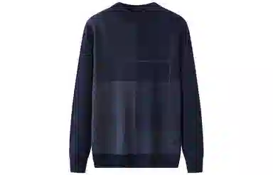 恒源祥 纯羊毛半高领加厚拼色提花针织毛衣 男款