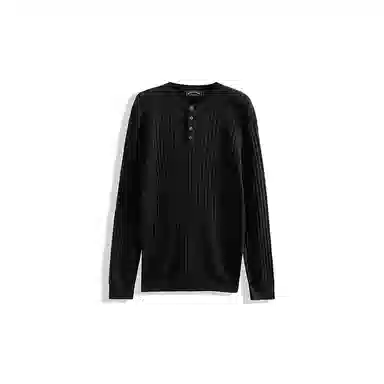 我是大卫 美式圆领纯色修身打底针织衫 男女同款