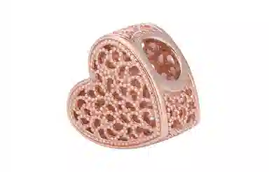 Pandora Romantic Heart Charm Rose Gold