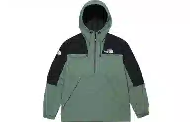 The North Face Logo Half-Zip Hoodie Avocado Green