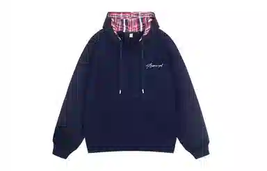 SWAMP AREA Hoodie Plaid Patchwork