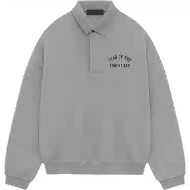 Fear of God Essentials Fall24 Fleece Polo Oatmeal Dark Heather