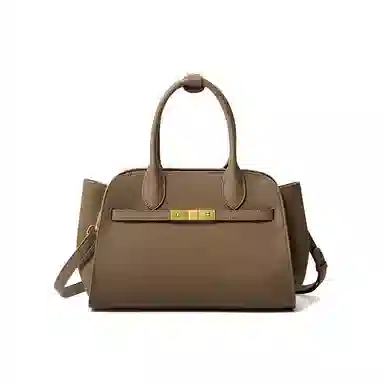 红蜻蜓 时尚大容量托特通勤百搭凯莉单肩斜挎流行优雅高档 牛皮革 手提包 常规 女款 大象灰