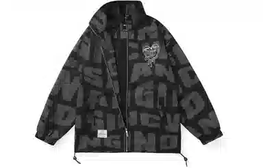 XXGOGO Letter Print Heart Jacket