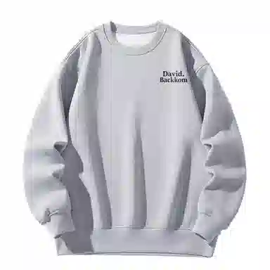 大卫贝肯 美式复古简约宽松休闲圆领长袖卫衣 男女同款 西瓜粉