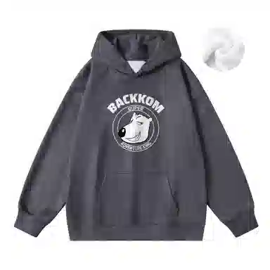 大卫贝肯 美式复古搞怪倒霉熊字母印花休闲百搭落肩套头长袖连帽卫衣 男女同款