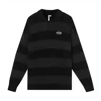 美特斯邦威 国潮条纹翻领针织长袖保暖上衣毛衣 男款