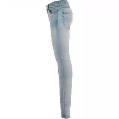 AMIRI Washed Zip Logo Straight Jeans Blue