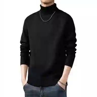 贵色 纯色水洗宽松套头毛衣 男款