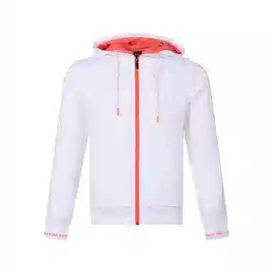 HUGO BOSS Logo Embroidered Hoodie Jacket White