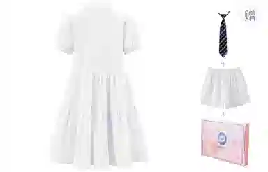 东鲸岁时记 学院风海军领宽松短袖连衣裙 女款