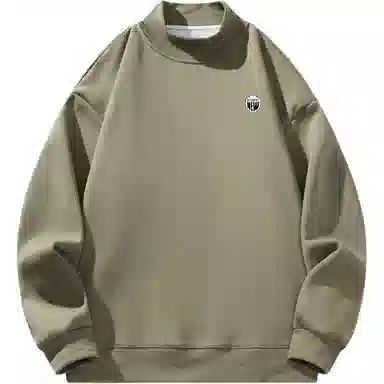 星际者 美式纯色学院风款宽松休闲基础款柔软亲肤通勤百搭时尚户外潮流重磅套头打底内搭半高领卫衣 男女同款