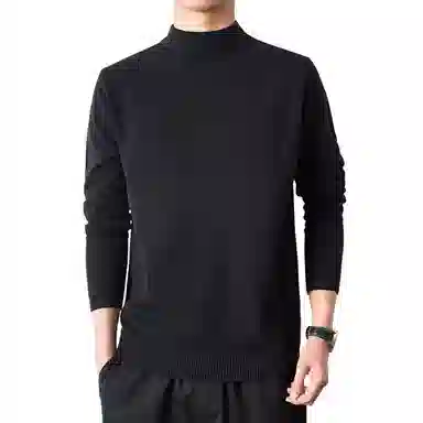 【dme】 基础款时尚百搭针织打底衫纯色高级感宽松半高领毛衣 男款