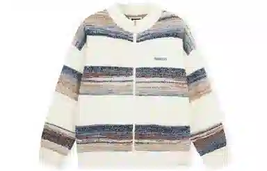 BONELESS Zip Cardigan Embroidered Loose Knit