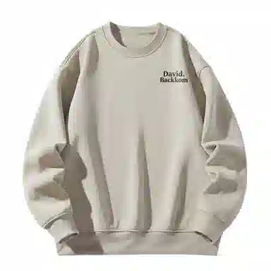 大卫贝肯 美式复古简约宽松休闲圆领长袖卫衣 男女同款 西瓜粉