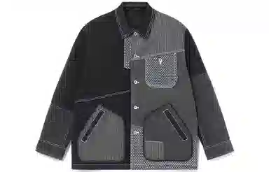 李宁 滑板系列 宽松拼接设计三合一长袖夹克 男款 黑色