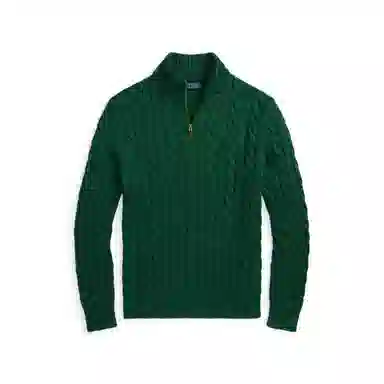Polo Ralph Lauren FW24 Cable Knit Mock Neck Sweater Pine