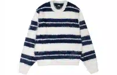 Stussy SS24 Fuzzy Stripe Crewneck Sweater