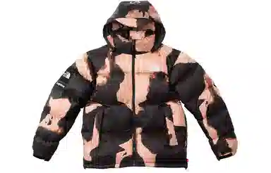 Supreme x THE NORTH FACE FW21 TNF Bleached Denim Print Nuptse Jacket