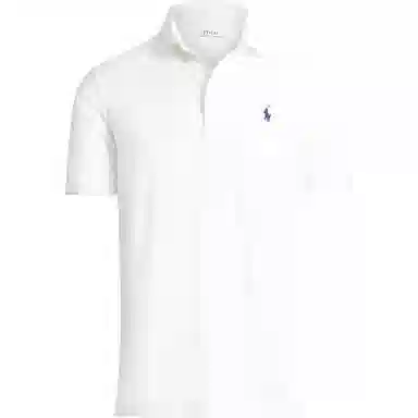 Ralph Lauren SS24 Ribbed Embroidered Polo Shirt White
