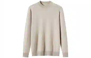 恒源祥 厚款半高领纯色针织毛衣 男款