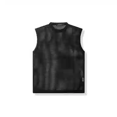 我是大卫 慵懒风透气韩版休闲个性无袖背心 男款 黑色