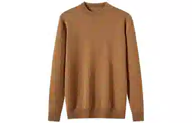 恒源祥 厚款半高领纯色针织毛衣 男款