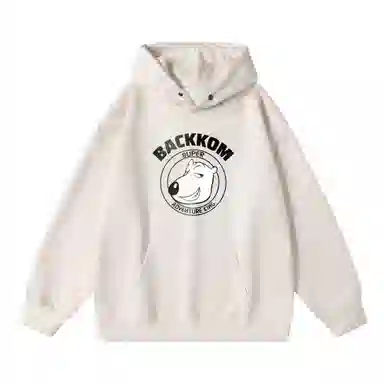 大卫贝肯 美式复古搞怪倒霉熊字母印花休闲百搭落肩套头长袖连帽卫衣 男女同款