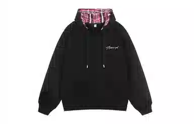 SWAMP AREA Hoodie Plaid Patchwork