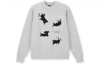 BONELESS Dog Pattern Pullover Sweater