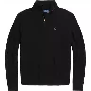 Polo Ralph Lauren Half-Zip Cable Knit Sweater Black