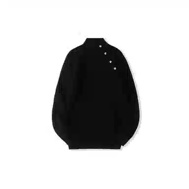 我是大卫 纯色半高领插肩袖套头针织衫 男女同款