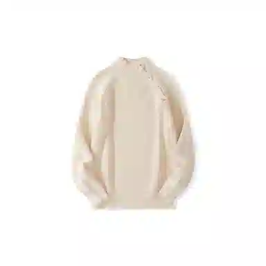 我是大卫 纯色半高领插肩袖套头针织衫 男女同款