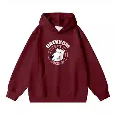 大卫贝肯 美式复古搞怪倒霉熊字母印花休闲百搭落肩套头长袖连帽卫衣 男女同款