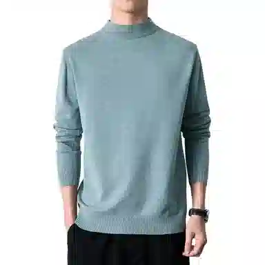 【dme】 基础款时尚百搭针织打底衫纯色高级感宽松半高领毛衣 男款