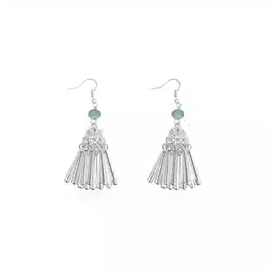 希遇 新中式国潮轻奢 时尚简约风 日常通勤百搭小众设计 #好运 清晰流苏 合金 耳环 女款