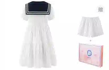 东鲸岁时记 百搭休闲简约短袖连衣裙 女款 白色