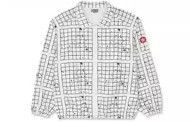 Cav Empt Paneled Grid Zip Jacket White