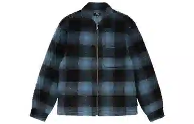 Stussy Shadow Plaid Sherpa Zip Shirt