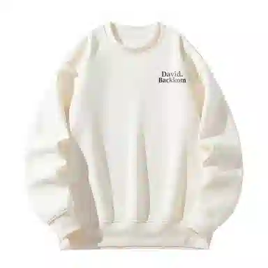 大卫贝肯 美式复古简约宽松休闲圆领长袖卫衣 男女同款 西瓜粉