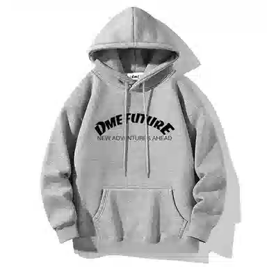 【dme】 美式设计款个性字母印花宽松连帽百搭休闲青少年中性风卫衣 男女同款