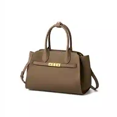 红蜻蜓 时尚大容量托特通勤百搭凯莉单肩斜挎流行优雅高档 牛皮革 手提包 常规 女款 大象灰