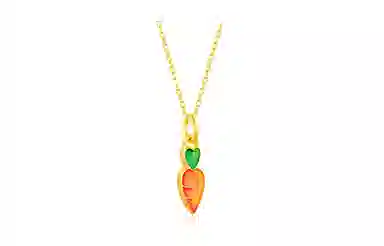 曼卡龙  可爱萝卜 足金 一口价 黄金单吊坠 女款