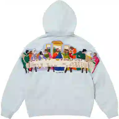 Supreme SS25 Last Supper Embroidered Zip Up Hooded Sweater