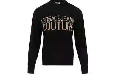 Versace Jeans Couture SS24 Logo Knit Sweater Black