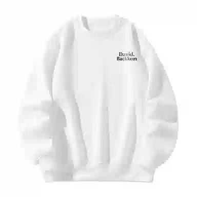 大卫贝肯 美式复古简约宽松休闲圆领长袖卫衣 男女同款 西瓜粉