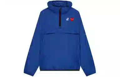 CDG Play x K-Way Half Zip Jacket Blue