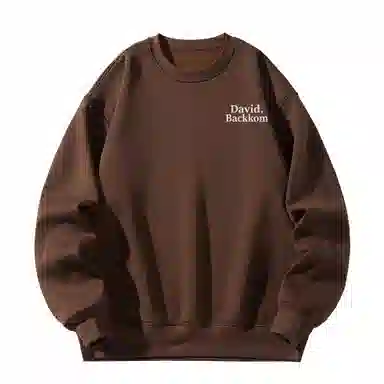 大卫贝肯 美式复古简约宽松休闲圆领长袖卫衣 男女同款 西瓜粉